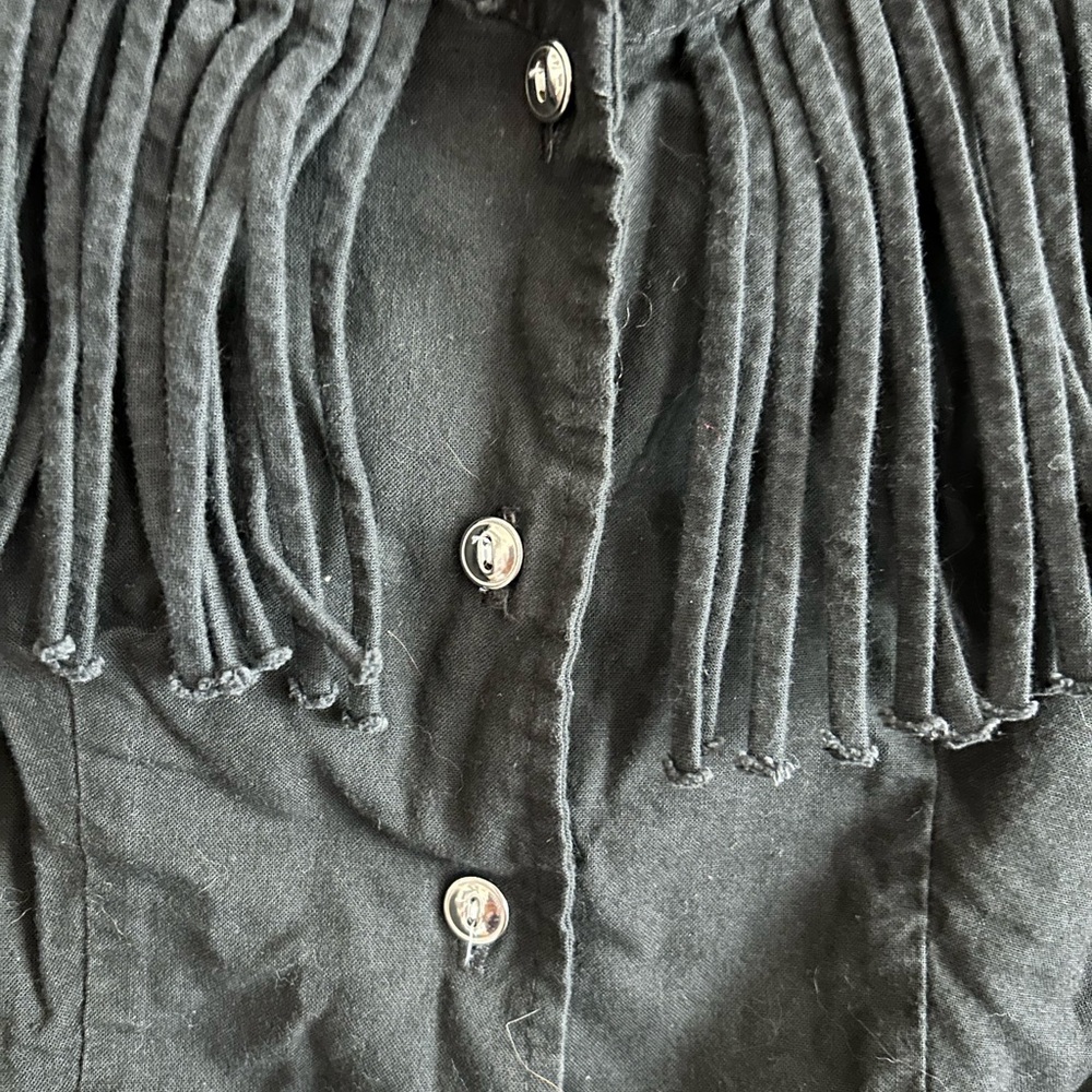 Circle T Black Fringe Button-Up Top - Picture 4 of 6